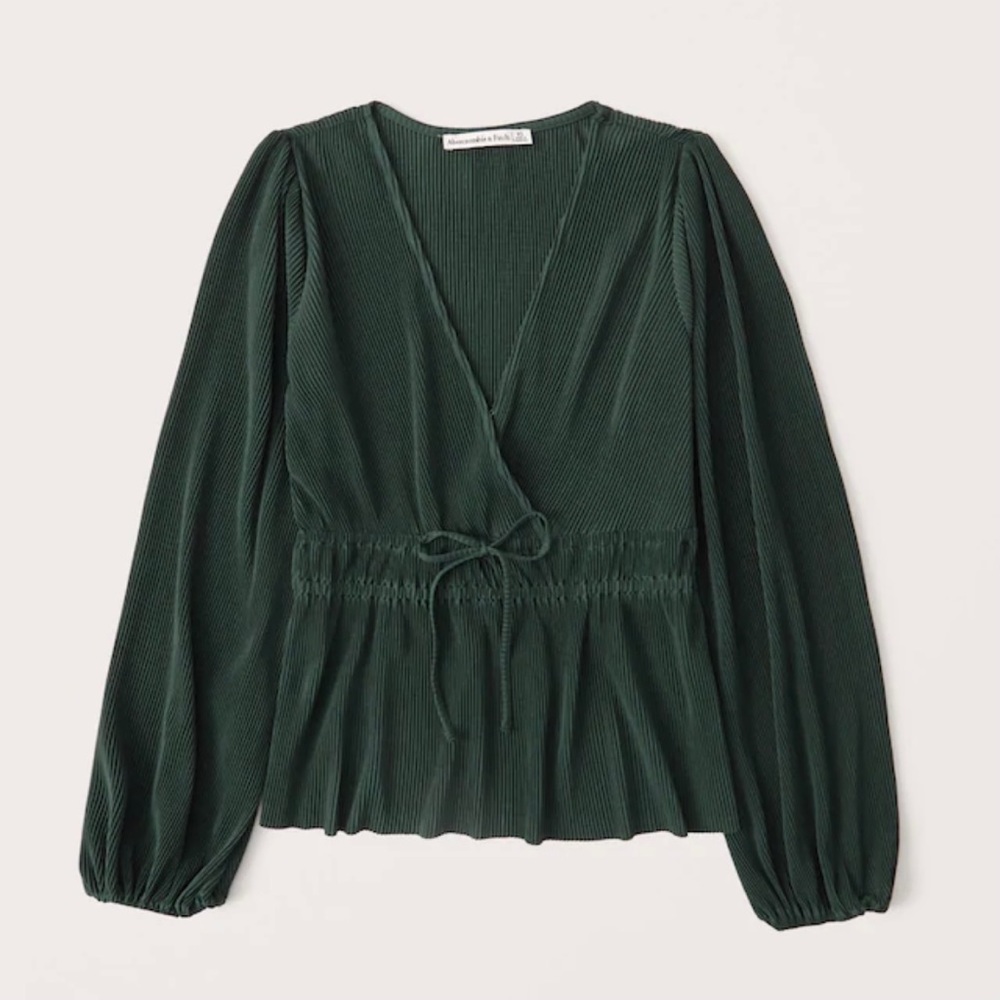 Long-Sleeve Tie-Front Top